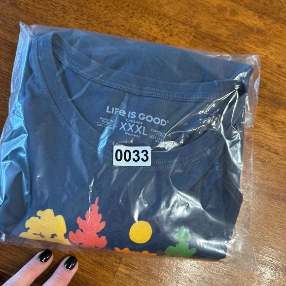 Life Is Good women’s Navy Long Sleeve Tee with Colorful Trees crusher size XXXL - Picture 7 of 7